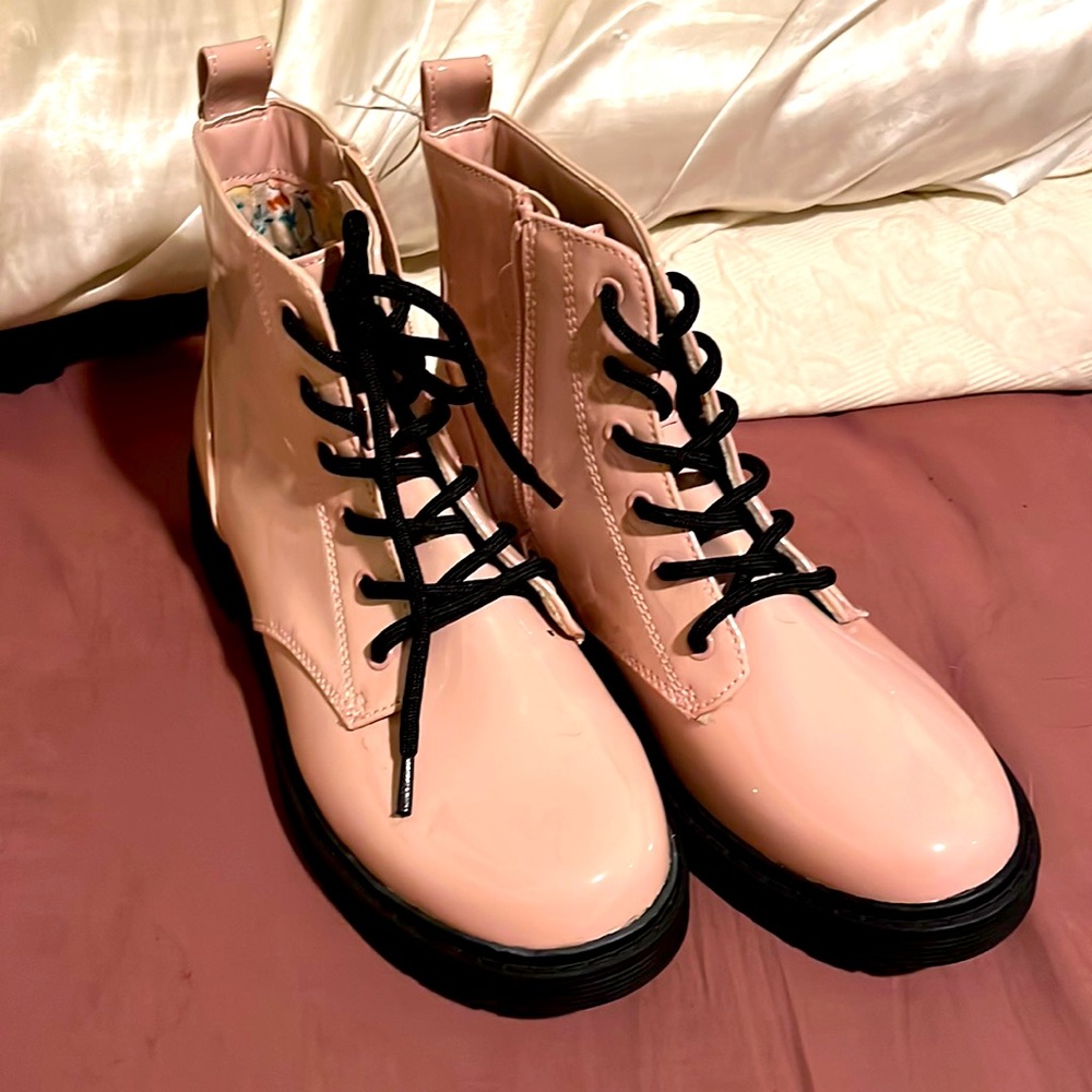 Pink combat boots